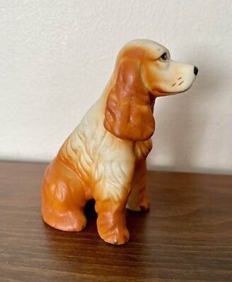 Vintage Cocker Spaniel Dog Puppy Figurine Porcelain  3  Tall Hunting Dog