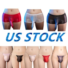 Men's See-Through Boxer Briefs Low Rise Elephant Nose Underwear Pouch Panties