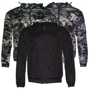 Mens Zipper Windbreaker Jacket Polyester Side Pockets Hoodie Mesh Lining - Click1Get2 Offers