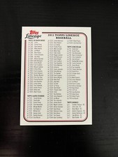 2011 Topps Lineage baseball checklist 3/4 ROOKIE CARD Freddie Freeman Chris Sale