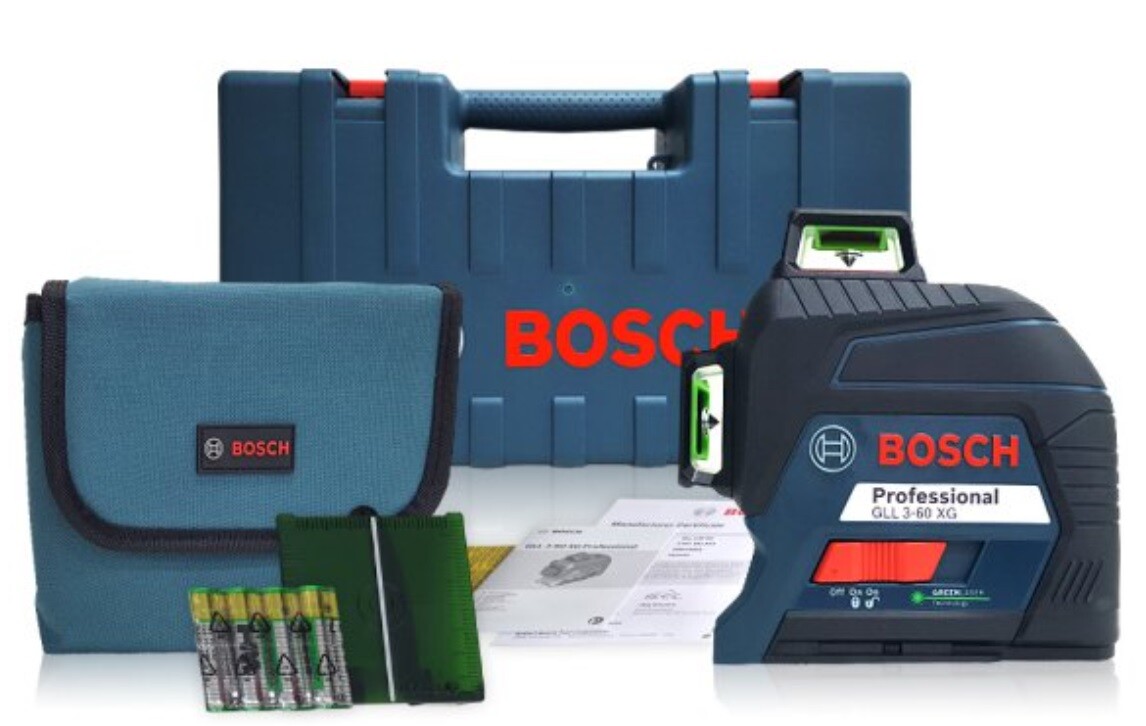 Niveau Laser Automatique Bosch GLL3-60XG - 12 Lignes Croix Verte - Autonivelant IP54