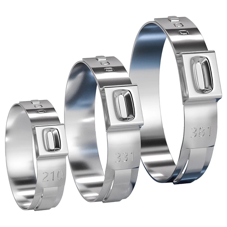 All sizes Single Ear Plus O Clips 316 Stainless Steel Air Water Pipe Hose Clamps - Image 3 of 4