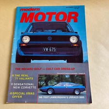 VINTAGE DECEMBER 1976 'MODERN MOTOR' AUTOMOTIVE CAR MAGAZINE 77 VALIANTS VW GOLF