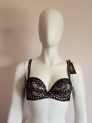 Dita Von Teese Ladies Glorified Girl Black Plunge Bra Size 10D 32D D58387 New