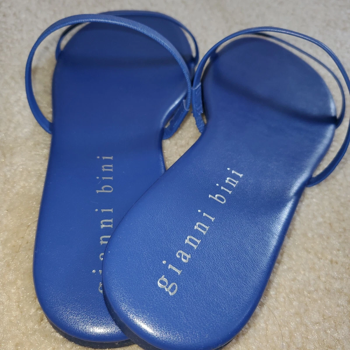 Hot Royal Cobalt Blue Flat Sandals sz 10M