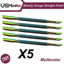Manicure Nail Remover Nail Care Beauty Gouge Straight Point Multicolor X5 NEW