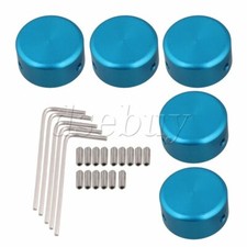 5pcs Guitar Effects Parts Stomp Switch Pedal Box Foot Metal Blue Knob