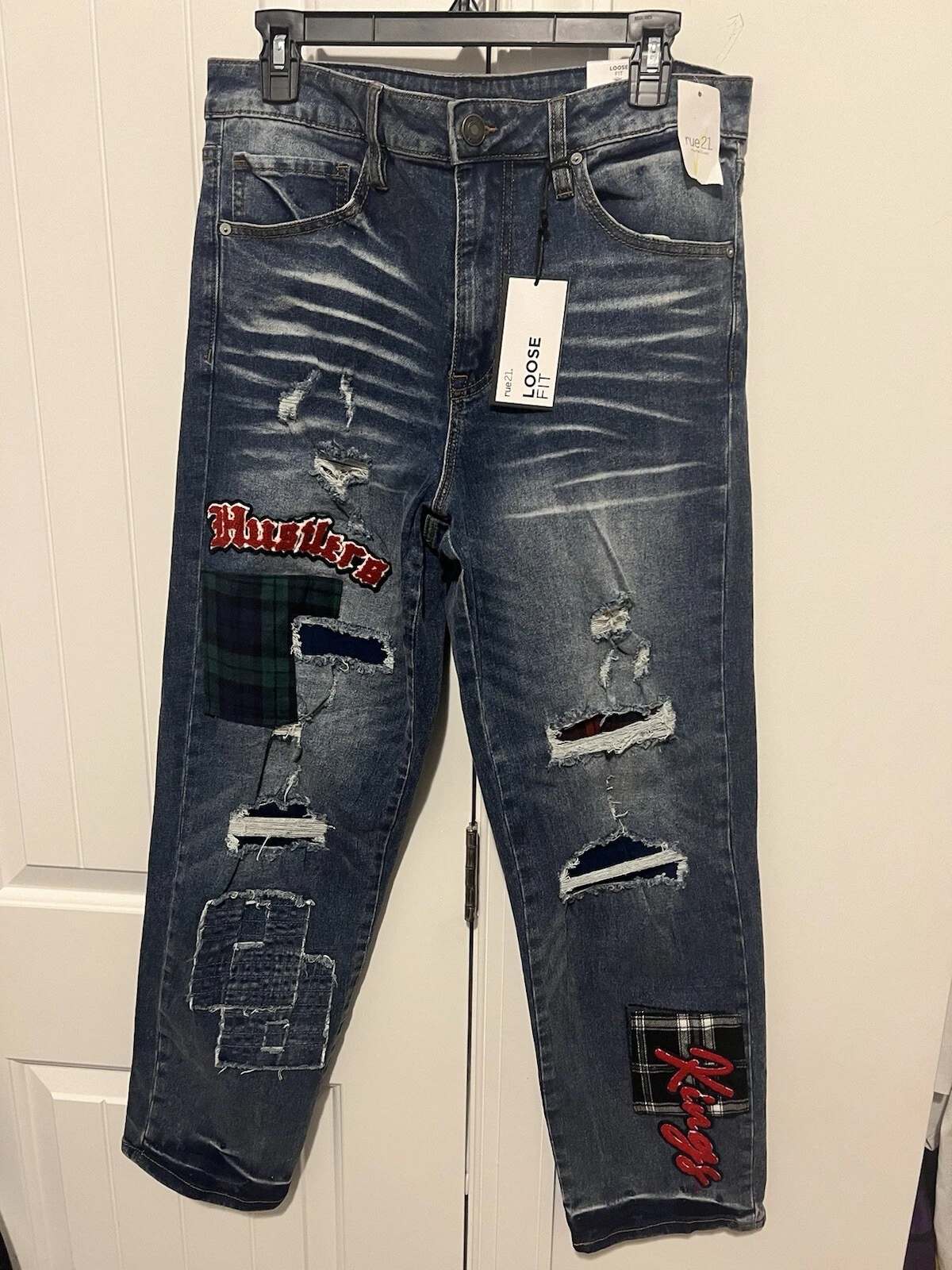 Jean droit classique homme Supreme Flex coupe lâche denim bleu 32 x 30 an 2000