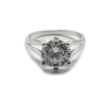 Stylish Sterling Silver Engagement Ring Solid 925 With 9mm Round Cubic Zirconia
