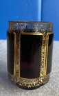 “Moser” Ruby Purple w/ Gold Tumbler - Bohemian Panel Glass 3.25” X 2.25”
