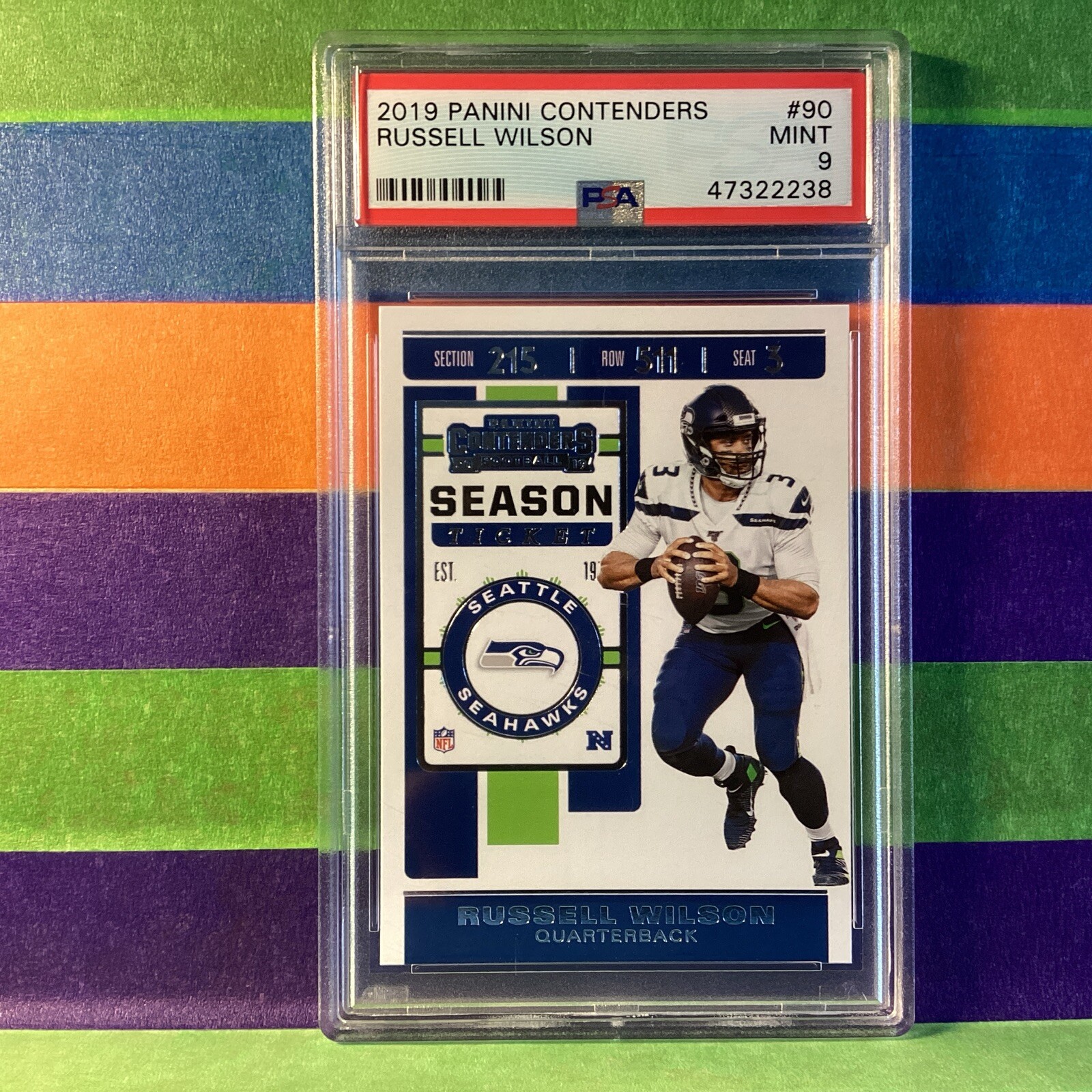 2019 Panini Contenders Russell Wilson #90 QB Seattle Mint 9