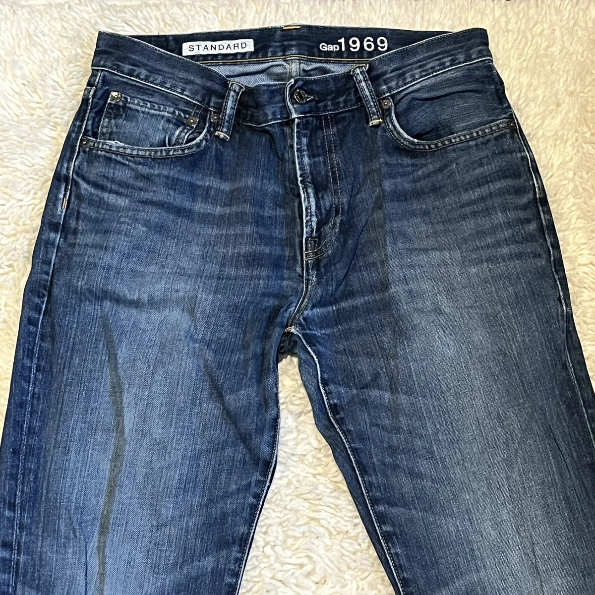 Gap 1969 Jeans Mens Size 31x32 Blue Standard Fit Denim Medium Wash