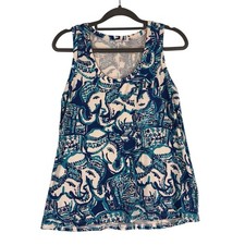 Lilly Pulitzer Crayton Tank Keep On Trunkin Size XS Extra Small Womens Elephant