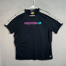 Fred Perry X Space Invaders Black T-Shirt Mens Size XXL Cotton