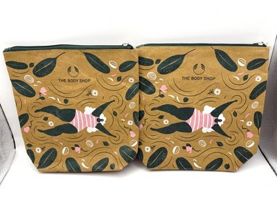 The Body Shop 2 Kosmetiktaschen Set Kosmetik Kulturbeutel Reißverschluss Geschenk Neu