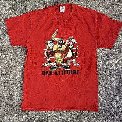 Men's Vintage 90's Delta Looney Tunes Taz Bugs Bunny Bad Attitude T Shirt Sz L
