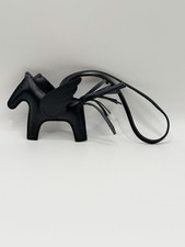 Herm s Milo Lambskin Grigri Rodeo Pegase Bag Charm Black