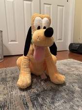 Disney Pluto Plush Stuffed Animal with Green Collar Official Original
