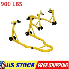Motorcycle Front & Rear Stand Lift 900 lbs Spoolift Paddock Swingarm Adjustable