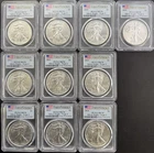 (LOT OF 10) - 2021 American Silver Eagle .999 1oz Type 1 PCGS MS 70 First Strike