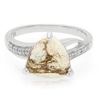 Cavill Damen Silberring 925 Sterling Mit 2,68Ct Topas Weiß Trillant