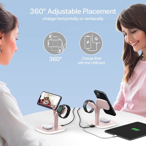 5-in-1 Magnetic Real Wireless Desktop Fast Charging Station For Multiple Devices - 第 7/10 張圖片