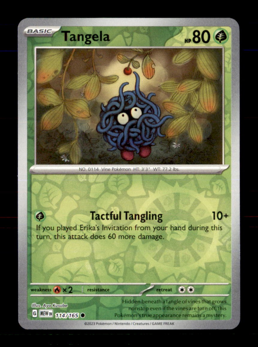 Tangela 114/165 Common 151 Pokemon Reverse Holo Near Mint