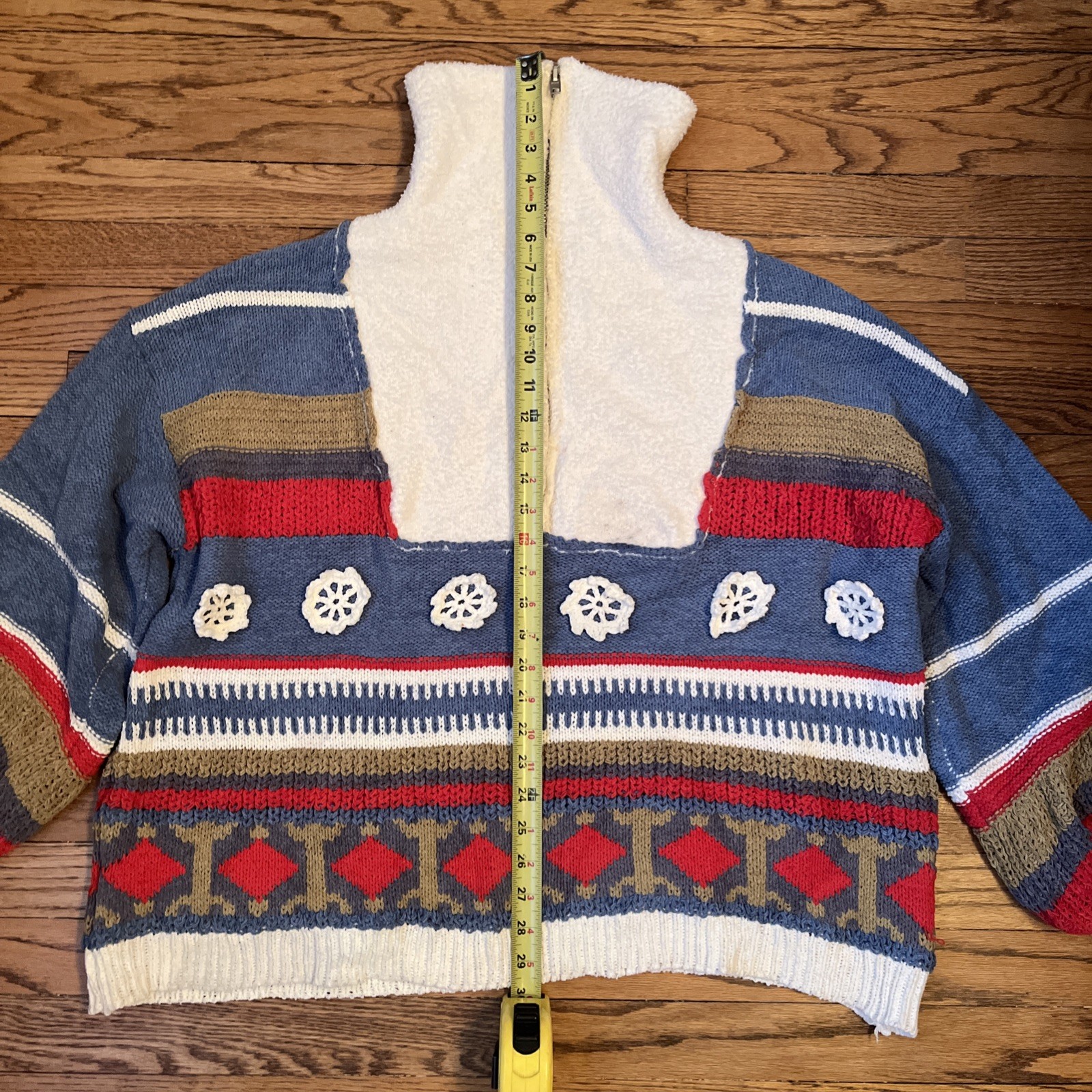 POL Opal Patterned Pullover Quarter Zip Sweater i… - image 7