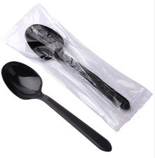 Plastic Spoons Individually Wrapped, 100pcs Heavy Duty Disposable Spoons Bulk -