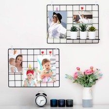 2 Pack Wire Wall Grid Panel  Photos  Pictures Display Grid Wall Panels  Bl...