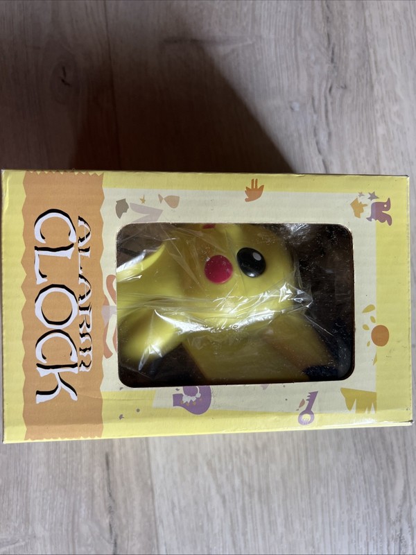 Vintage Pokemon Chubby Pikachu Alarm Clock Quartz Red Cheeks (Not Working)