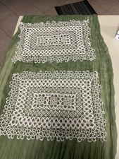 Coppia Centrini  uncinetto pizzo bianco chiacchierino handmade crochet 4