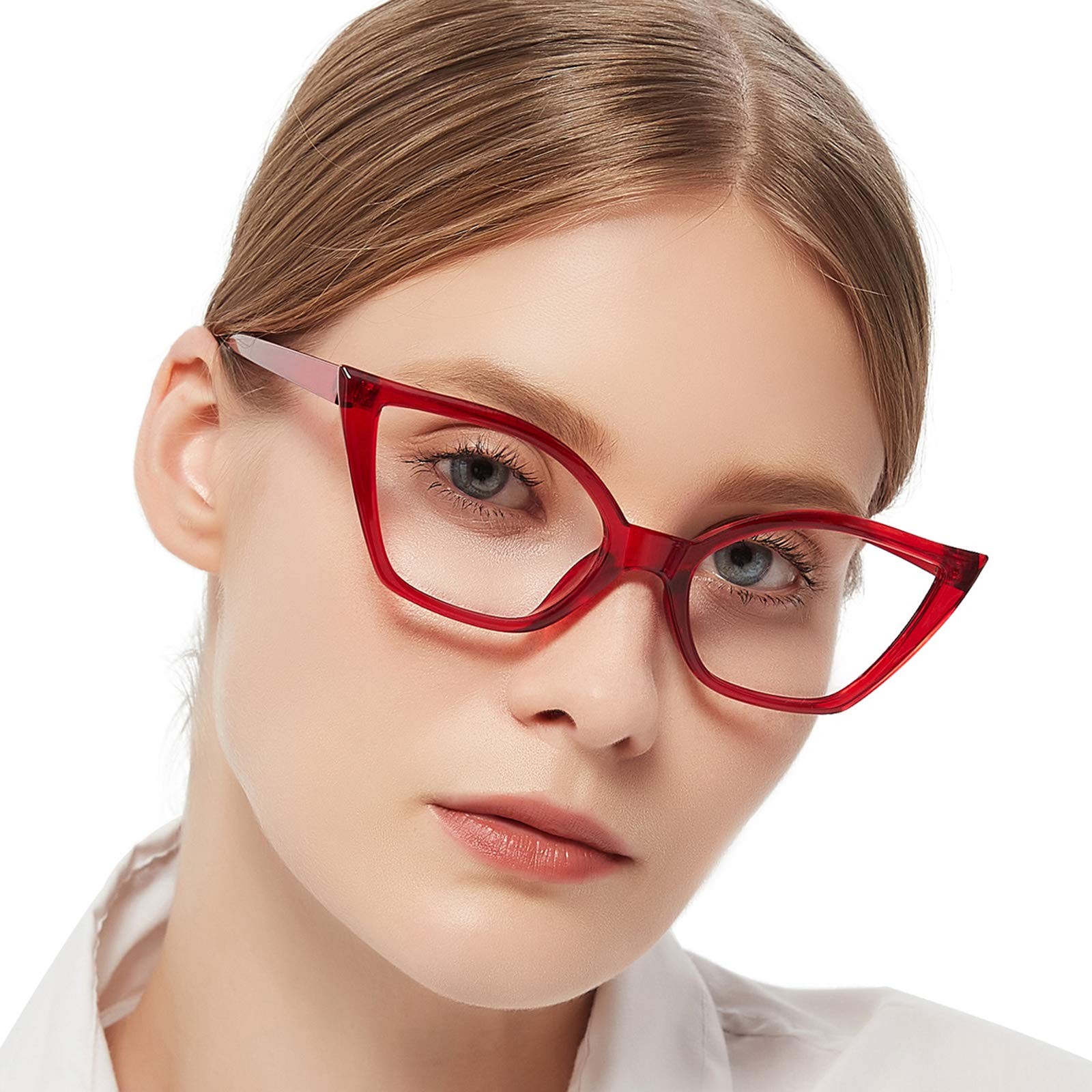 Blue Light Blocking Glasses for Women – Oversized Nerd Gaming & Computer Glasses-image
