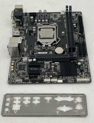 Gigabyte GA-H110M-S2H-GSM Motherboard w/ Pentium G4400 SR2DC 3.30 GHz CPU & IO