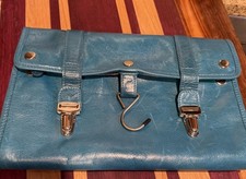 Moore&Giles Leather travel Bag Organizer teal. Rare discounted color.