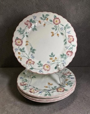 Vtg Churchill Briar Rose Dinner Plates Set of 4 Staffordshire England 10'' Pink