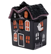 Way to Celebrate Halloween Ceramic Haunted House Treat Jar, Food Storage