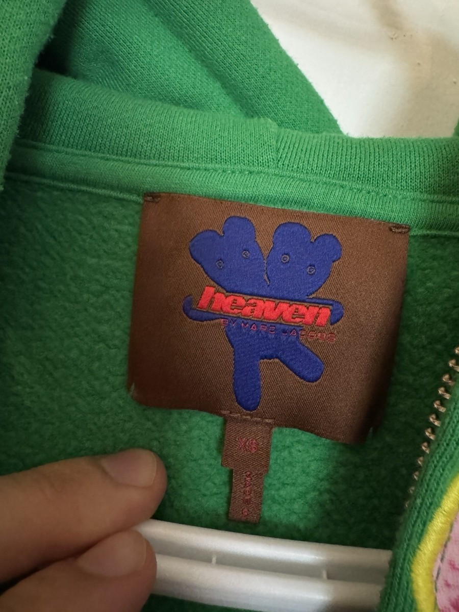 heaven marc jacobs Green Zip up Hoodie XS-S Pink Bear | eBay