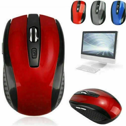 2.4GHz Wireless Optical Mouse Mice USB Receiver Fit PC Laptop Computer Black CA - Image 4 of 4