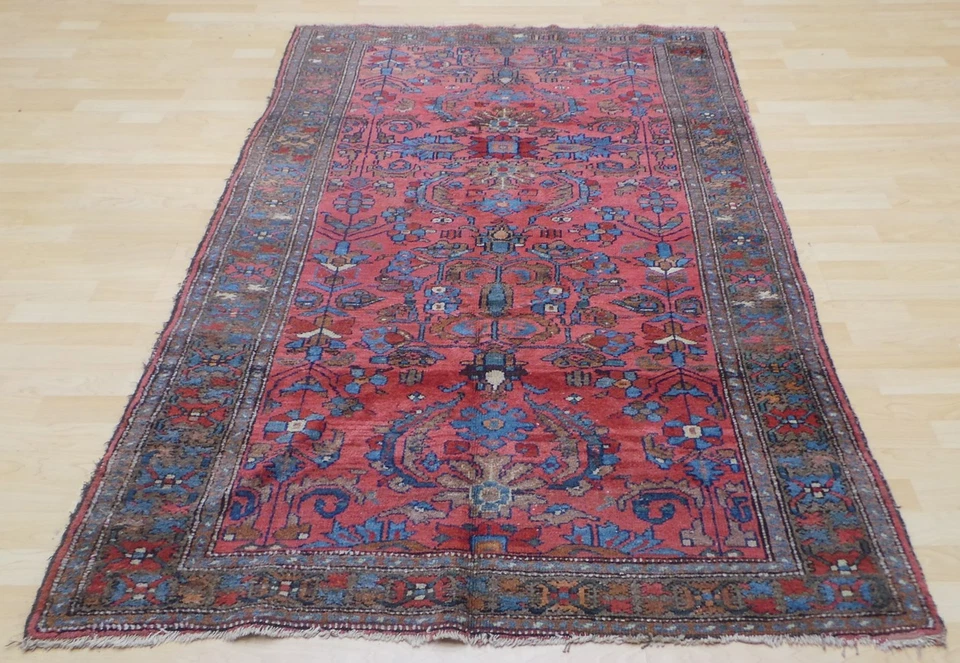 Persain Oriental Carpet Rug Hand Made Wool Vintage 6ft 9" x 4ft 4"