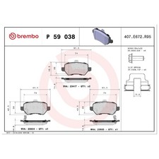 Brembo Bremsbelag-Satz Bremsklötze hinten 23417 23654 23655 93176118 | 468684
