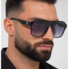 Men Sunglasses Retro Flat Lens Outdoor Driving Shades Flat Lens Street Wear New