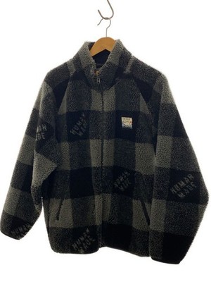 HUMAN MADE Other 22AW Check Boa Fleece Jacket M Polyester GRY Total Pattern