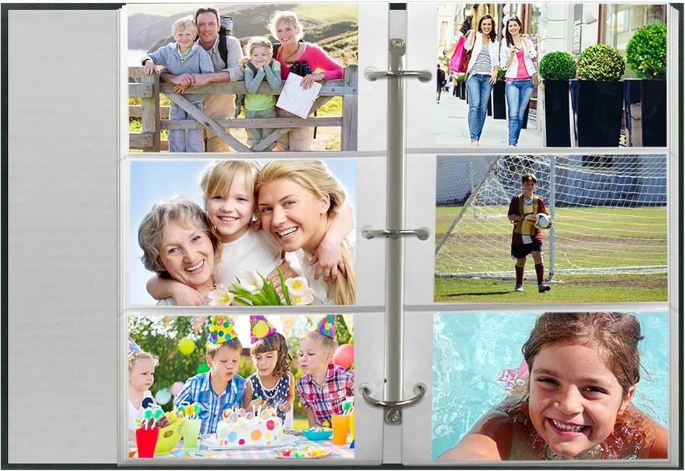 Álbum de fotos de 3 anillos, 504 bolsillos, contiene fotos 4x6, álbumes verdes Hunter, suministros Foto 4 de 4