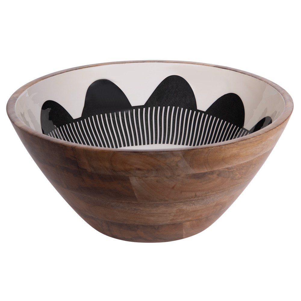 Saladier Zanzibar 35 cm en bois robuste, un plat de présentation résistant et stable