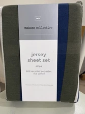 Makers Collective Teen Twin Rugby Stripe Jersey Sheet Set* new with tags