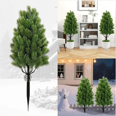 2er Pack Künstliche Kiefernnadel Bäume Realistisch Indoor Outdoor Garten Terrasse Deko