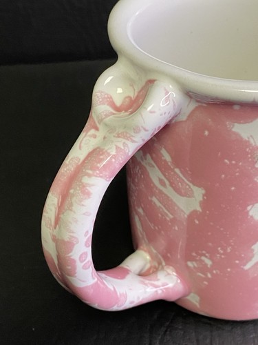 1967 ~ Bennington Potters ~ Agate Pink On White ~ Thumb Rest Mug - Picture 7 of 8