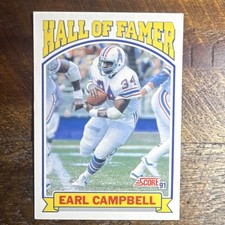 Score 1991 Earl Campbell #674 Houston Oilers Hall of Famer NFL Football Card