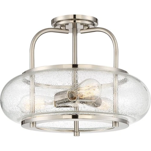 Trilogy - 3 Light Large Semi-Flush Mount - 12 Inches high-Brushed Nickel Finish - Picture 1 of 9